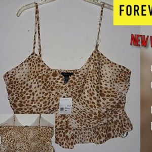 Cheetah Silk Print Dressy Crop Tank